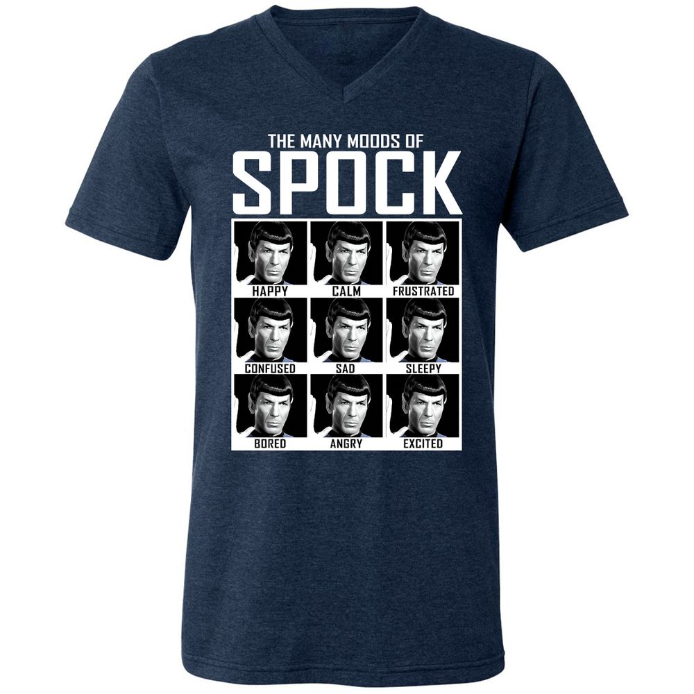 Unisex V-Neck T-Shirt - QJ743727 - Heather Navy - 15