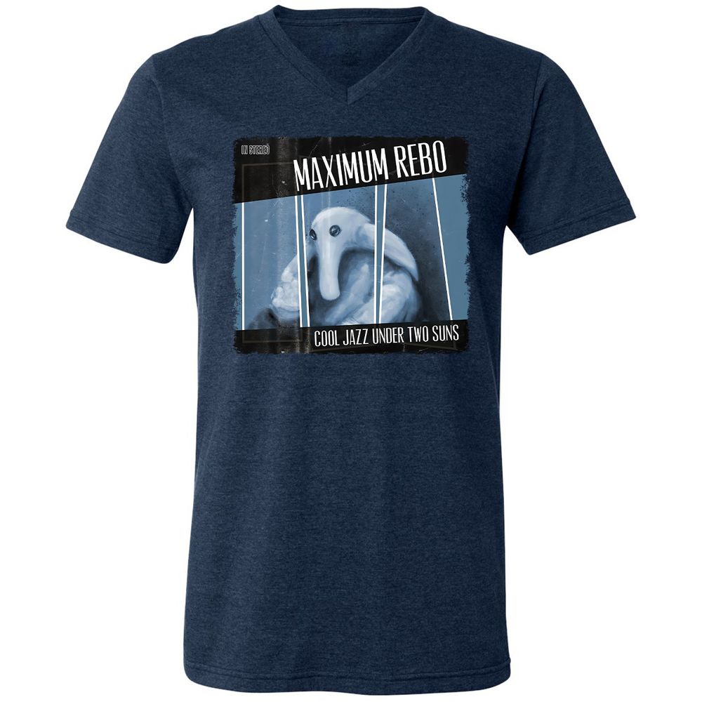 Unisex V-Neck T-Shirt - EHG5AKJB - Heather Navy - 15