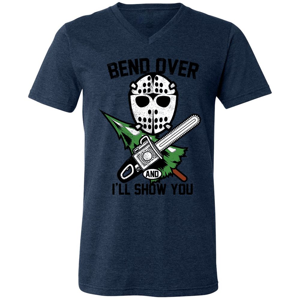 Unisex V-Neck T-Shirt - NYX8HYNM - Heather Navy - 15