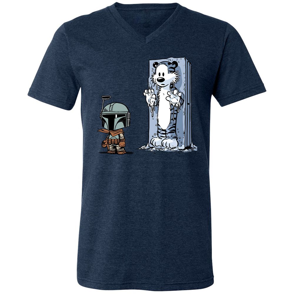 Unisex V-Neck T-Shirt - JN7RCT4G - Heather Navy - 15