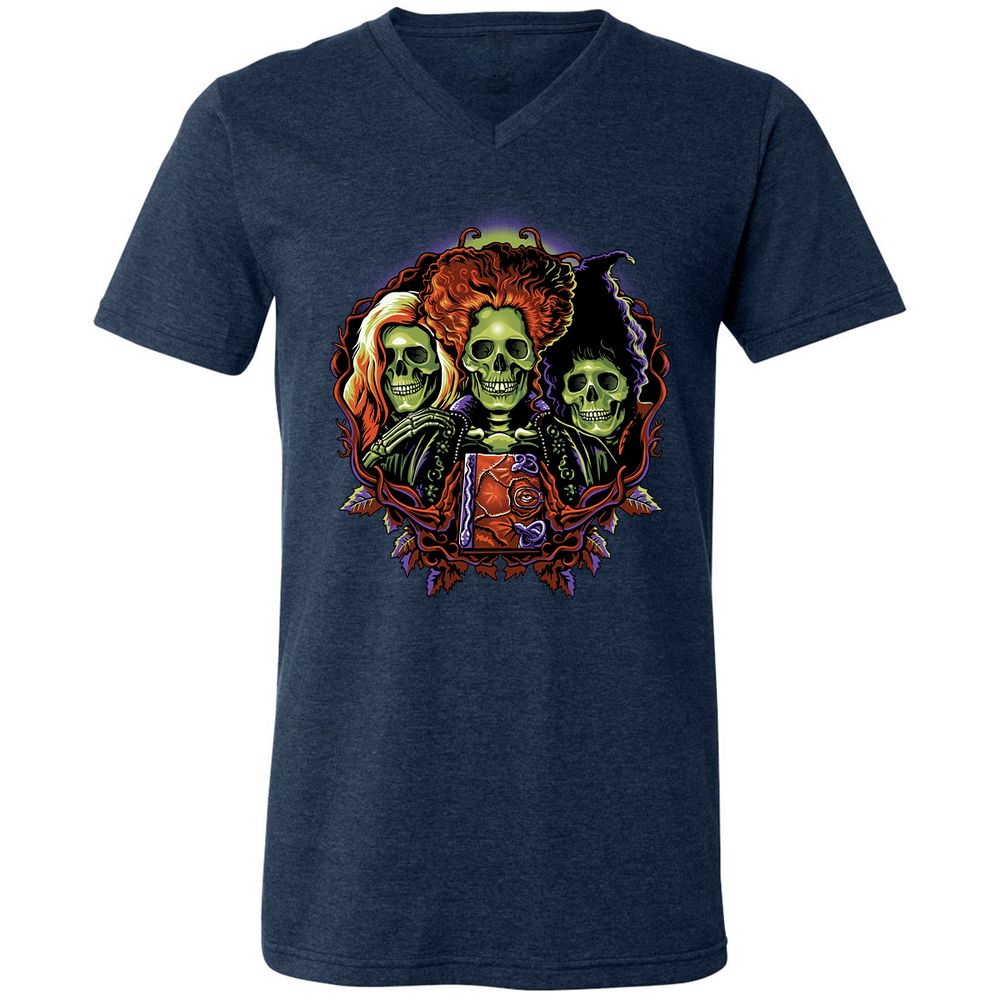 Unisex V-Neck T-Shirt - Y1WQCEKD - Heather Navy - 15