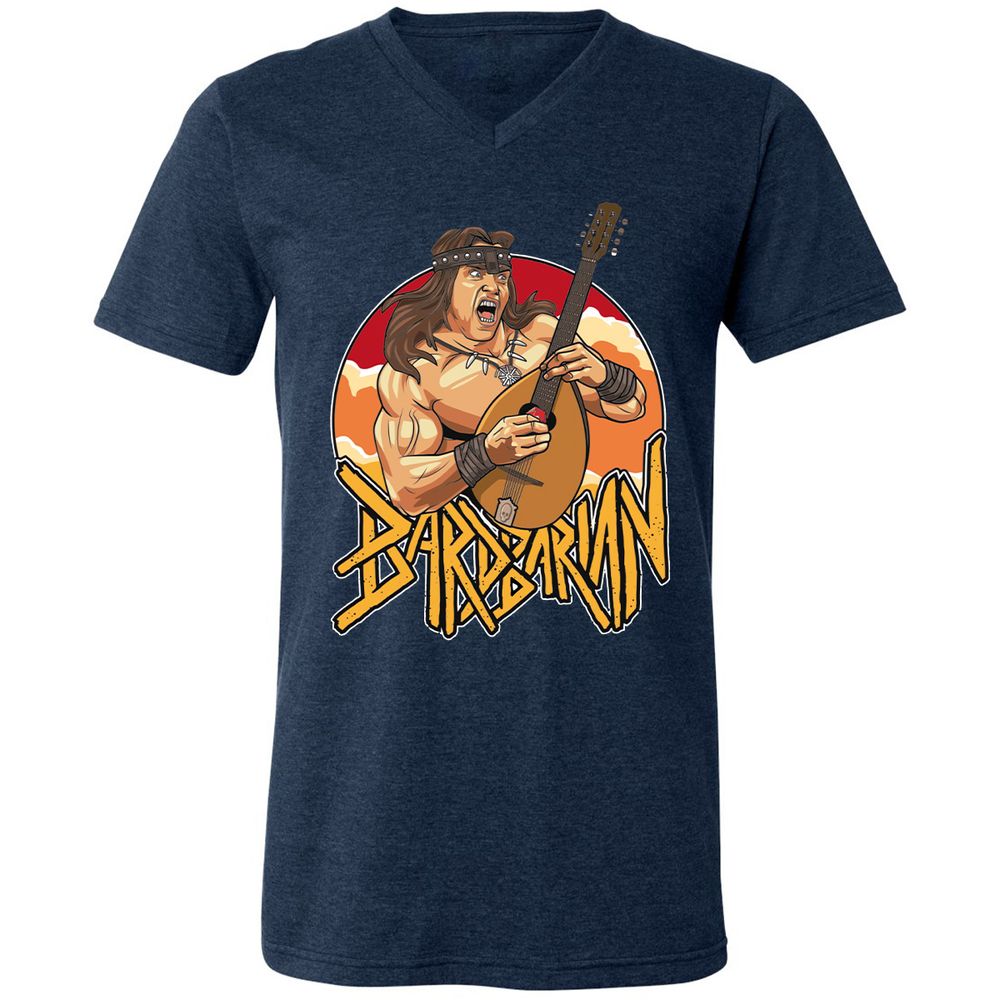 Unisex V-Neck T-Shirt - CMHRVR92 - Heather Navy - 15