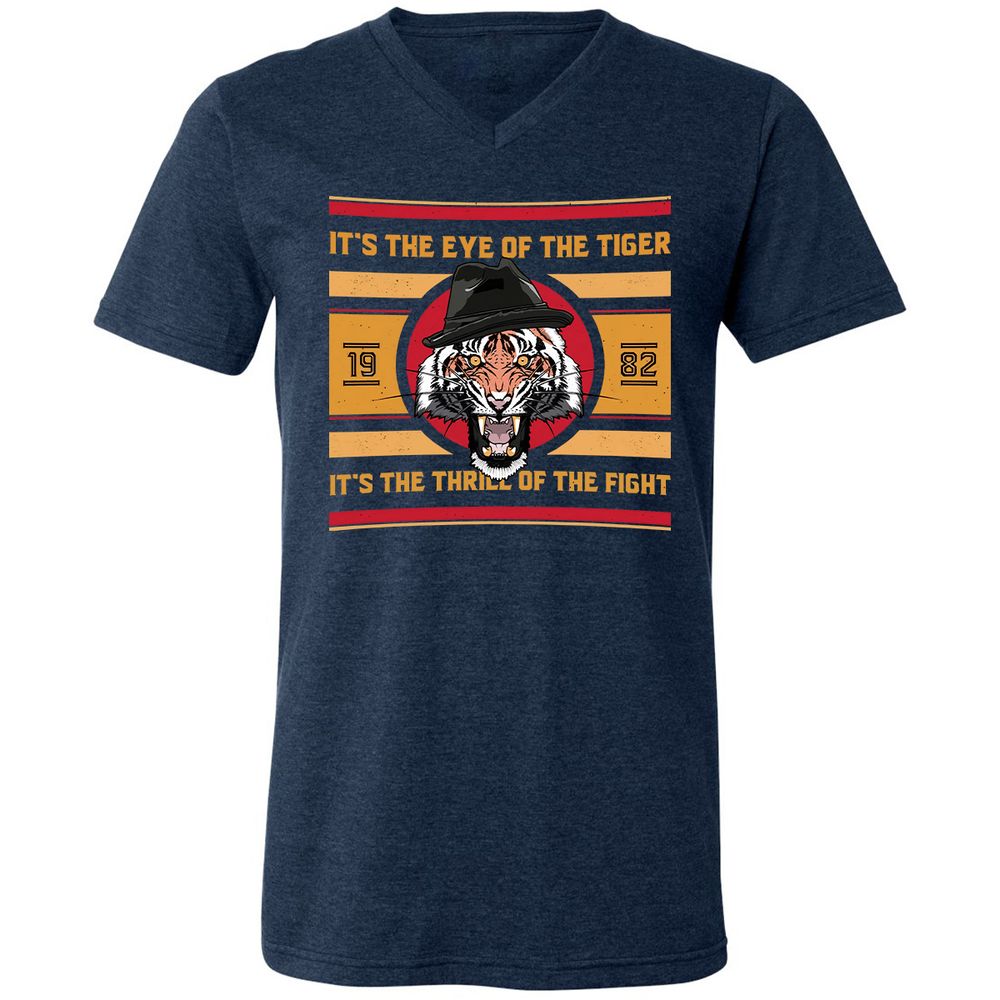 Unisex V-Neck T-Shirt - SRG7D2ZH - Heather Navy - 15