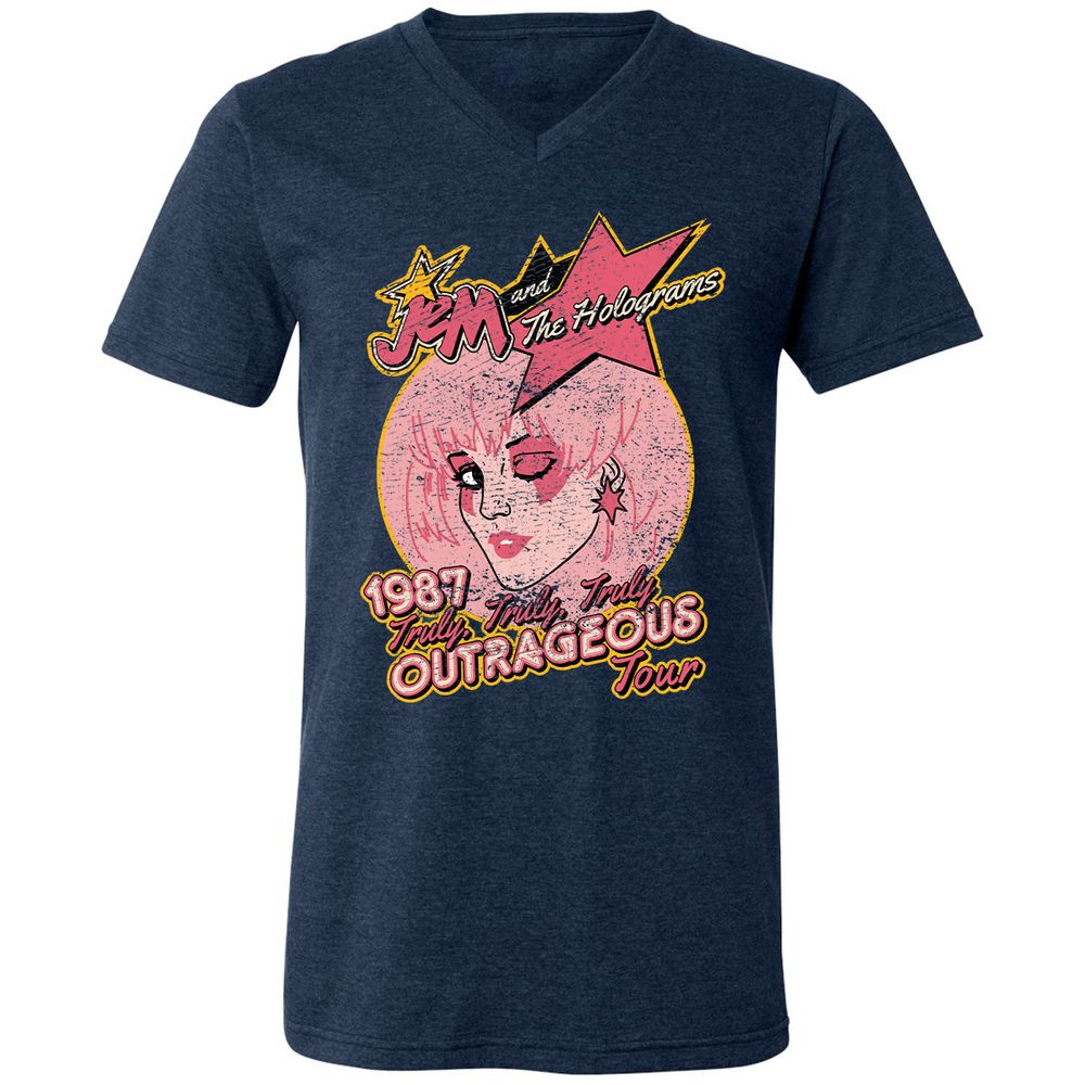Unisex V-Neck T-Shirt - 4Y2HTL2P - Heather Navy - 15