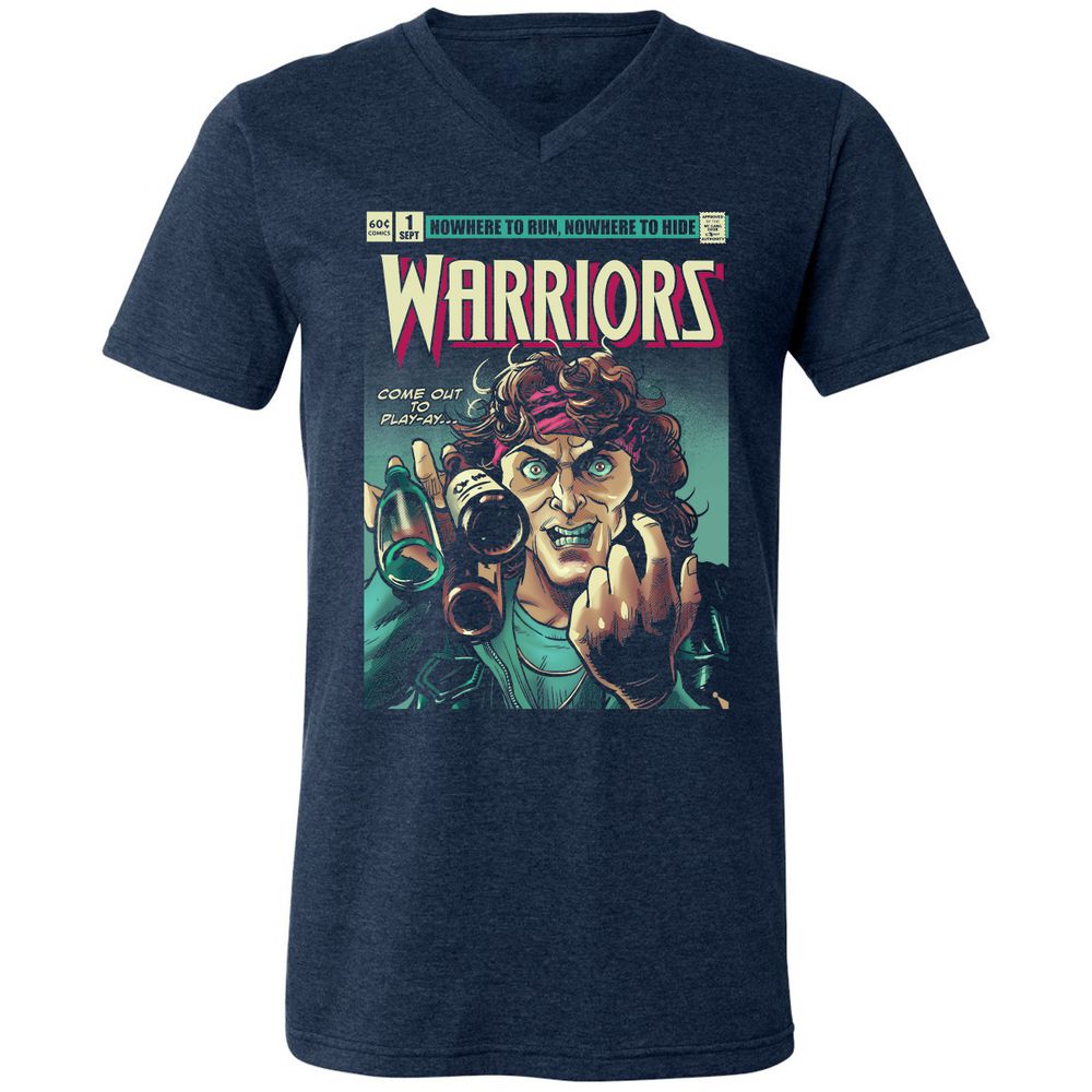 Unisex V-Neck T-Shirt - UE4J8LM5 - Heather Navy - 15