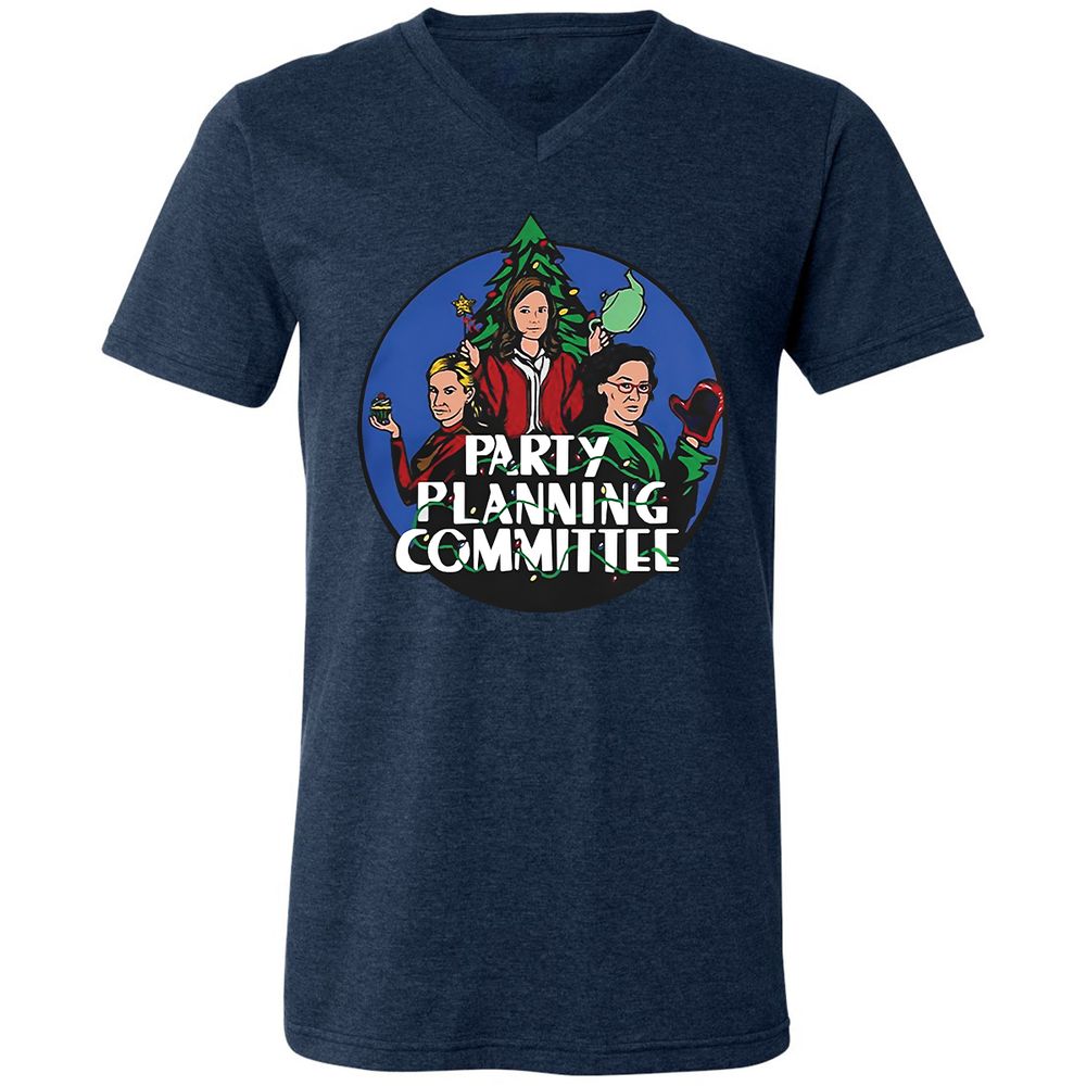 Unisex V-Neck T-Shirt - CTVSQX5F - Heather Navy - 15