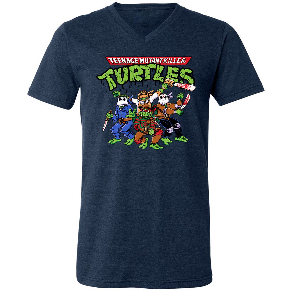 Unisex V-Neck T-Shirt - KUDUTGSL - Heather Navy - 15