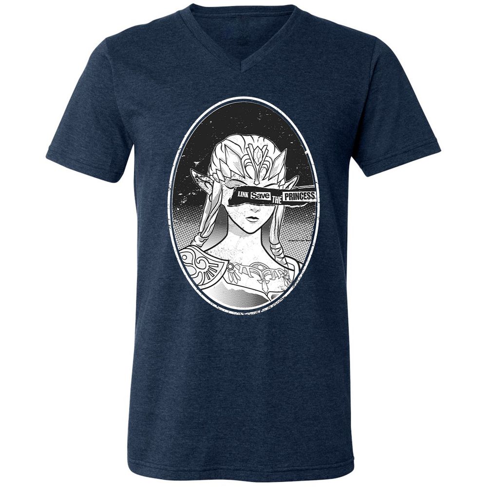 Unisex V-Neck T-Shirt - 6STSNA1M - Heather Navy - 15