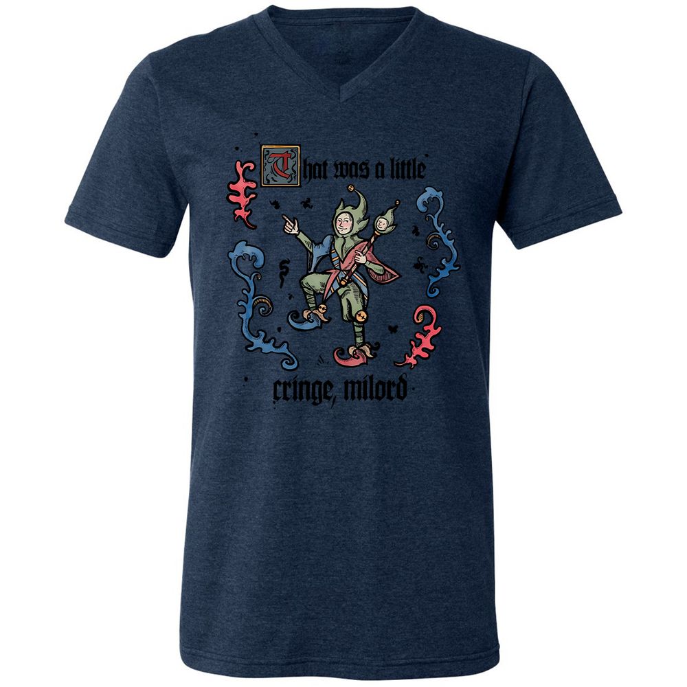 Unisex V-Neck T-Shirt - 8Y647KF7 - Heather Navy - 15