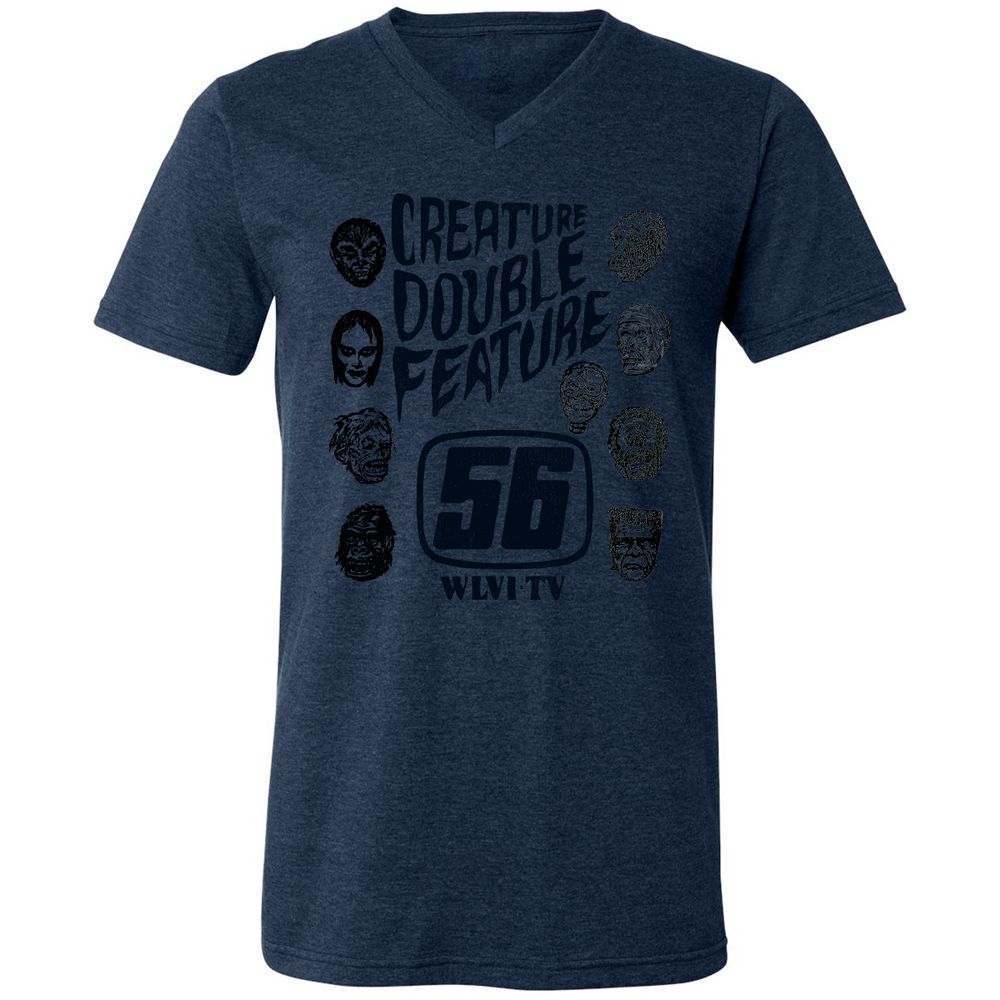 Unisex V-Neck T-Shirt - ZKUNZFPK - Heather Navy - 15
