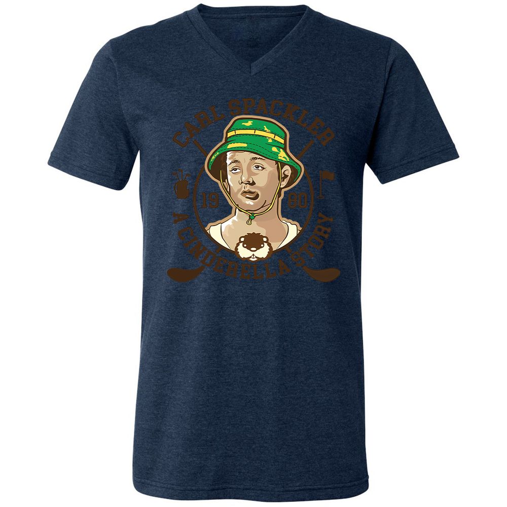 Unisex V-Neck T-Shirt - JGQUFS6Y - Heather Navy - 15