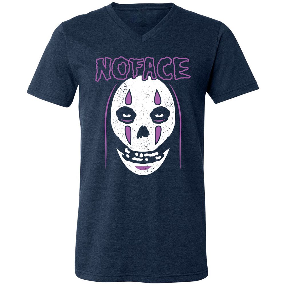 Unisex V-Neck T-Shirt - F66MU6YC - Heather Navy - 15
