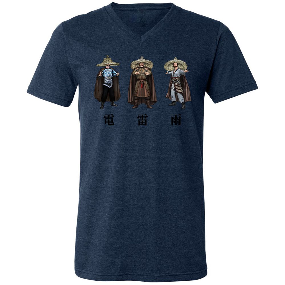 Unisex V-Neck T-Shirt - JGJQZMR2 - Heather Navy - 15