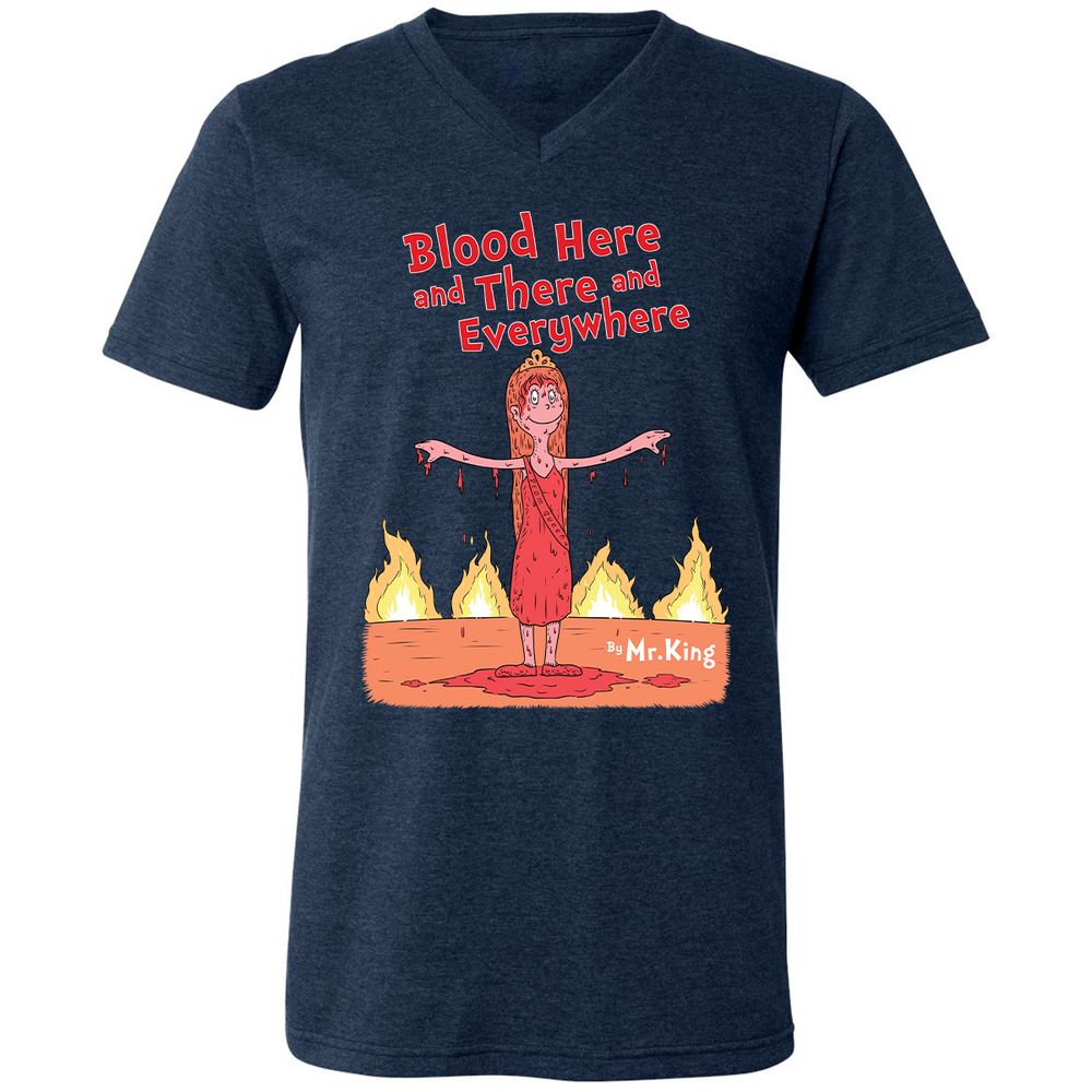 Unisex V-Neck T-Shirt - 1A67A2YN - Heather Navy - 15