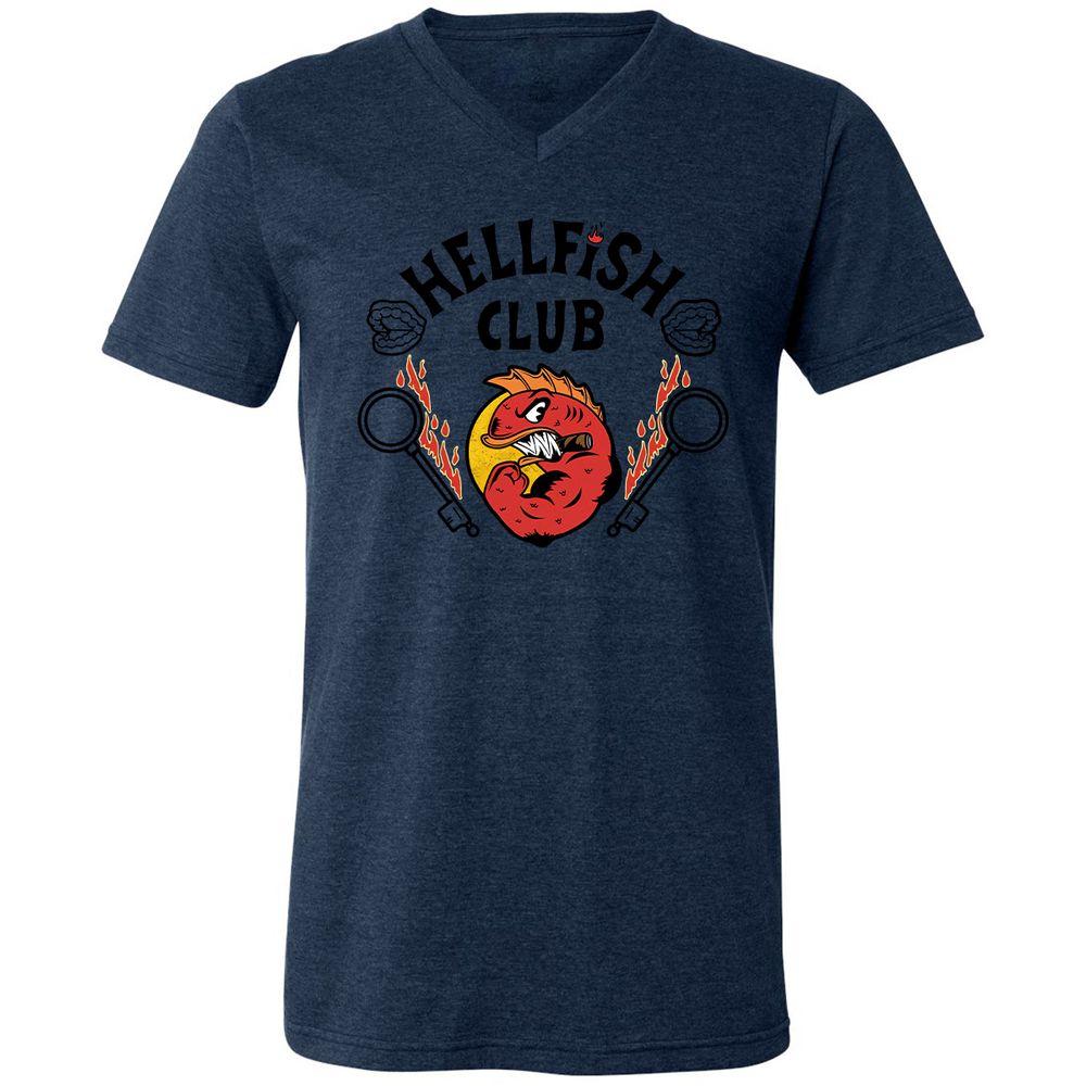 Unisex V-Neck T-Shirt - ASZPRXS8 - Heather Navy - 15