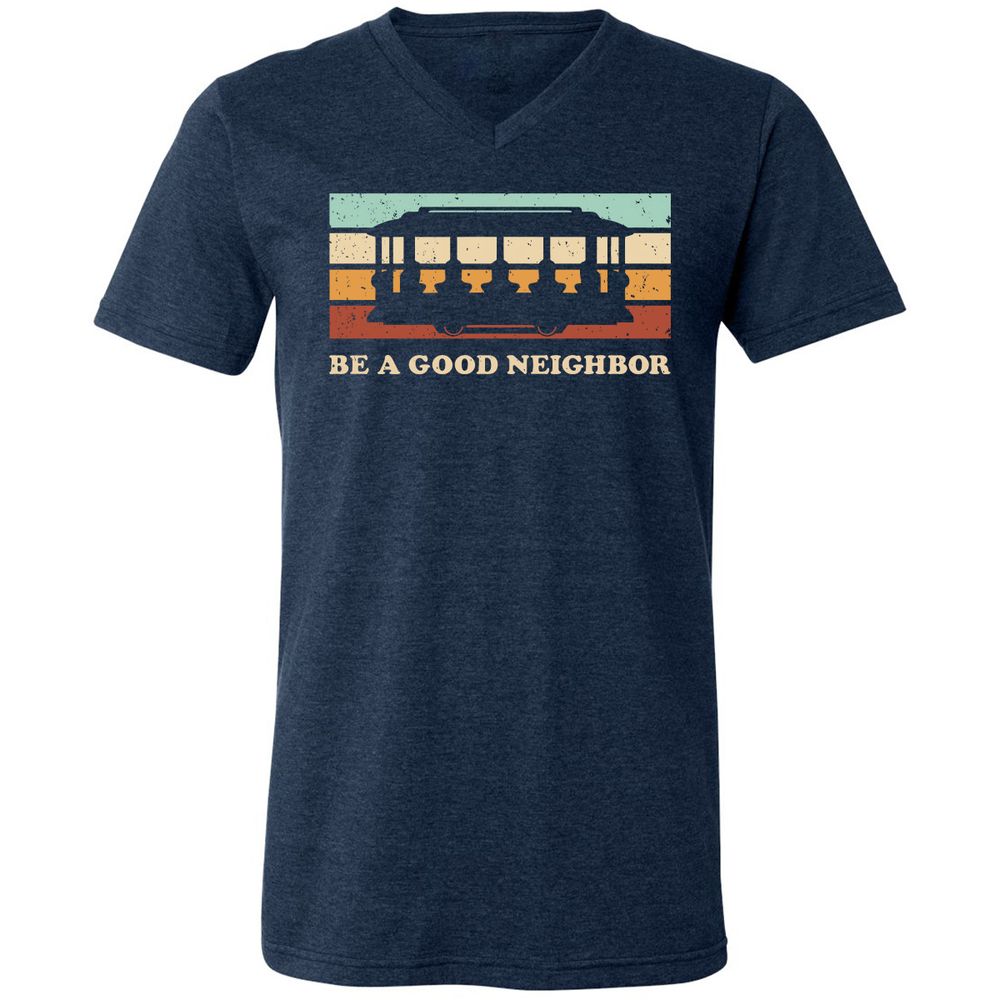 Unisex V-Neck T-Shirt - NYFNZ1QH - Heather Navy - 15