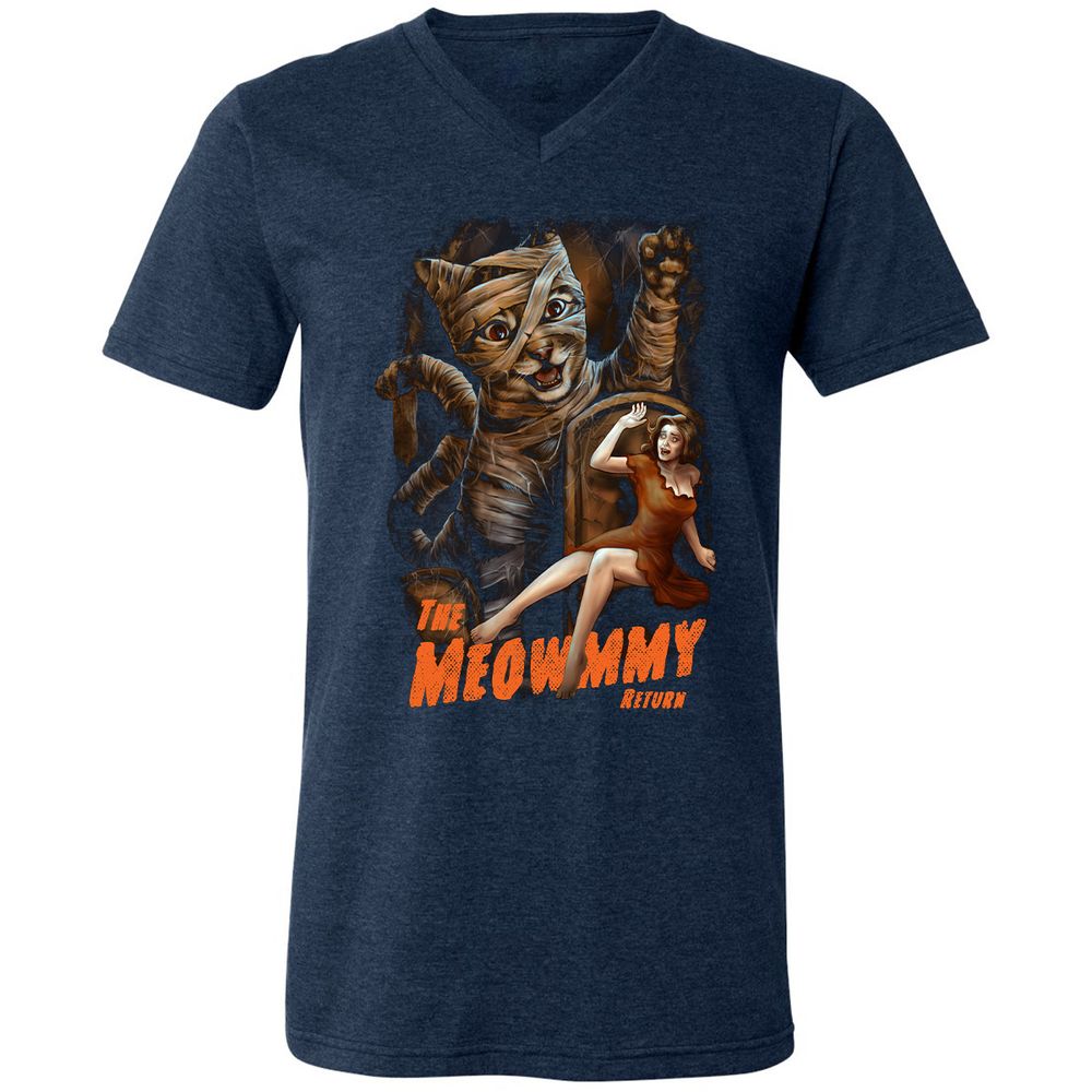 Unisex V-Neck T-Shirt - V48WZW86 - Heather Navy - 15