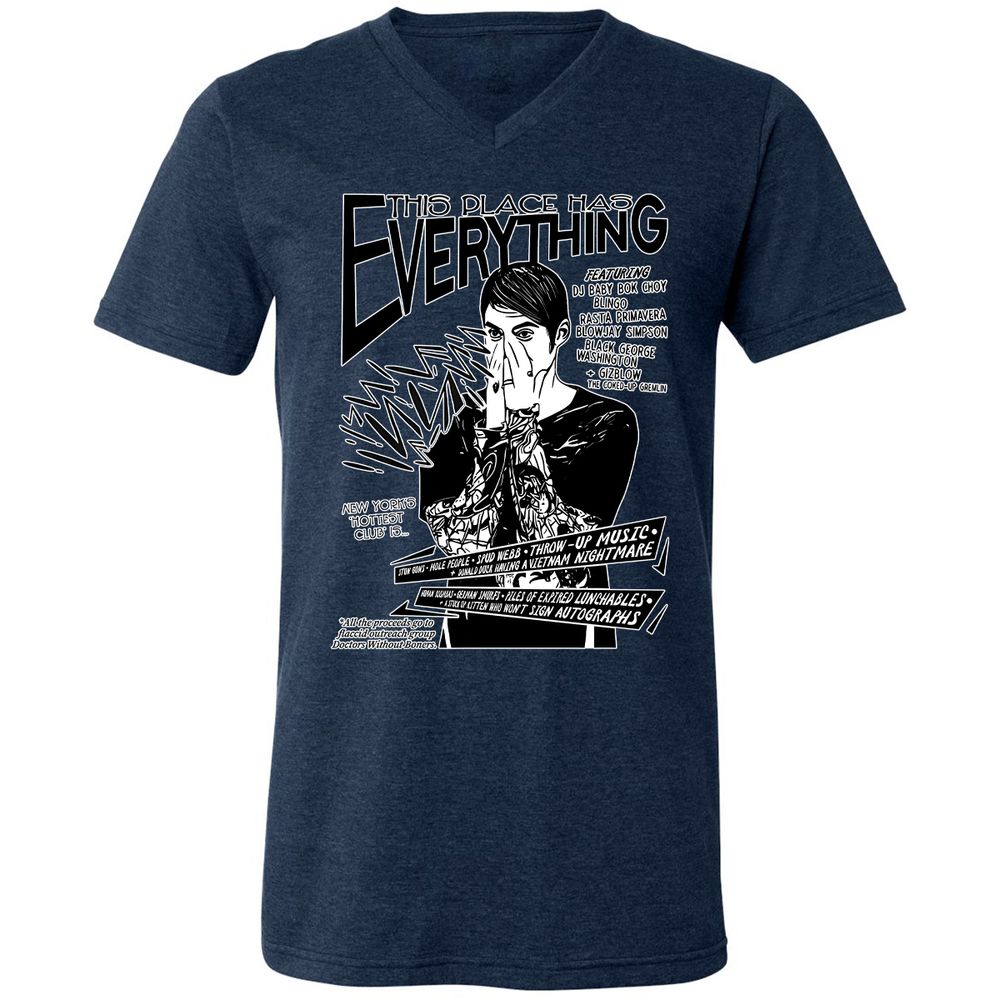 Unisex V-Neck T-Shirt - Z6T49YAR - Heather Navy - 15