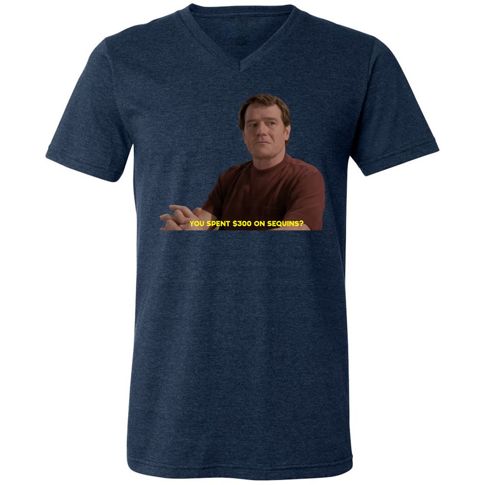 Unisex V-Neck T-Shirt - F7PXKVCJ - Heather Navy - 15