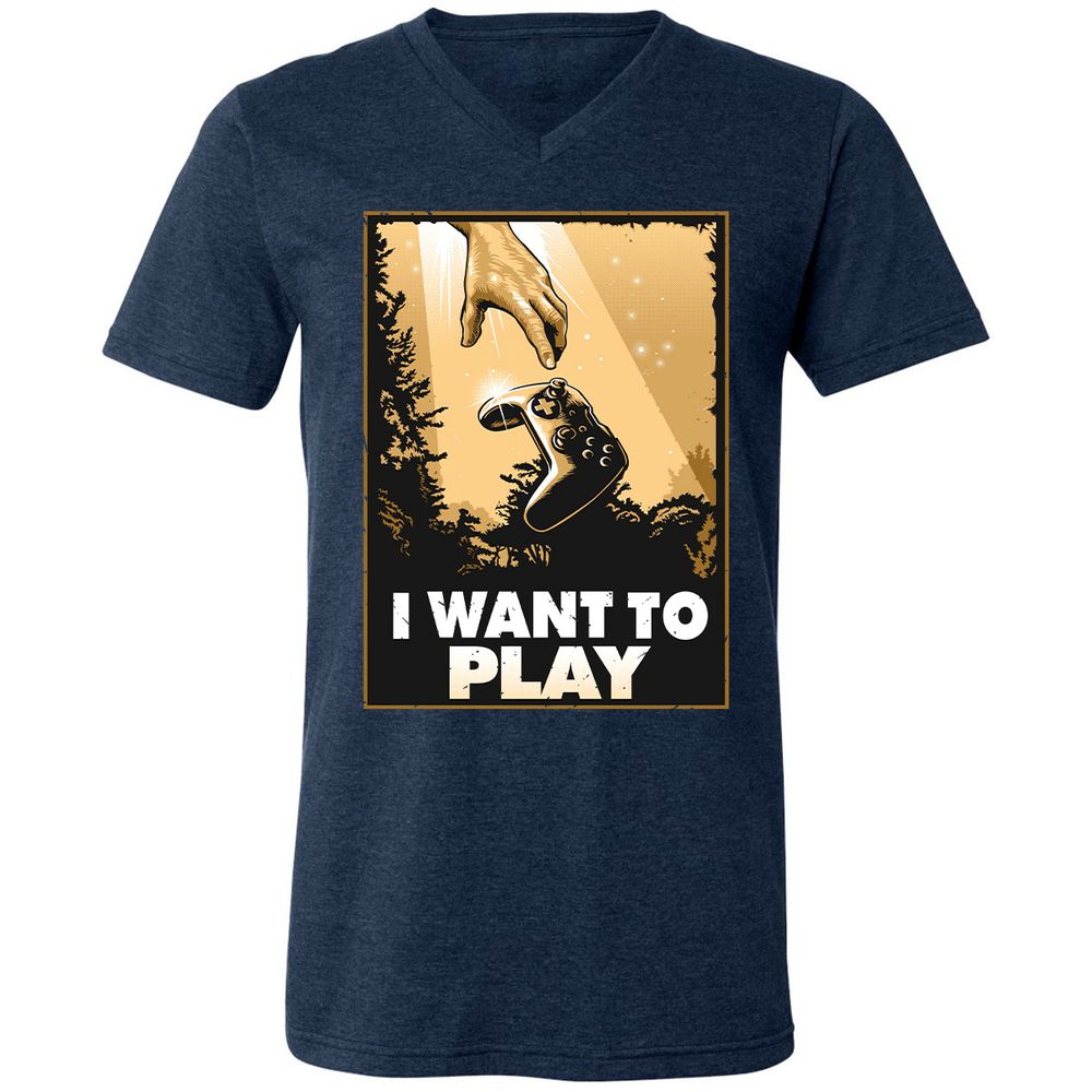 Unisex V-Neck T-Shirt - MPCLFU3J - Heather Navy - 15