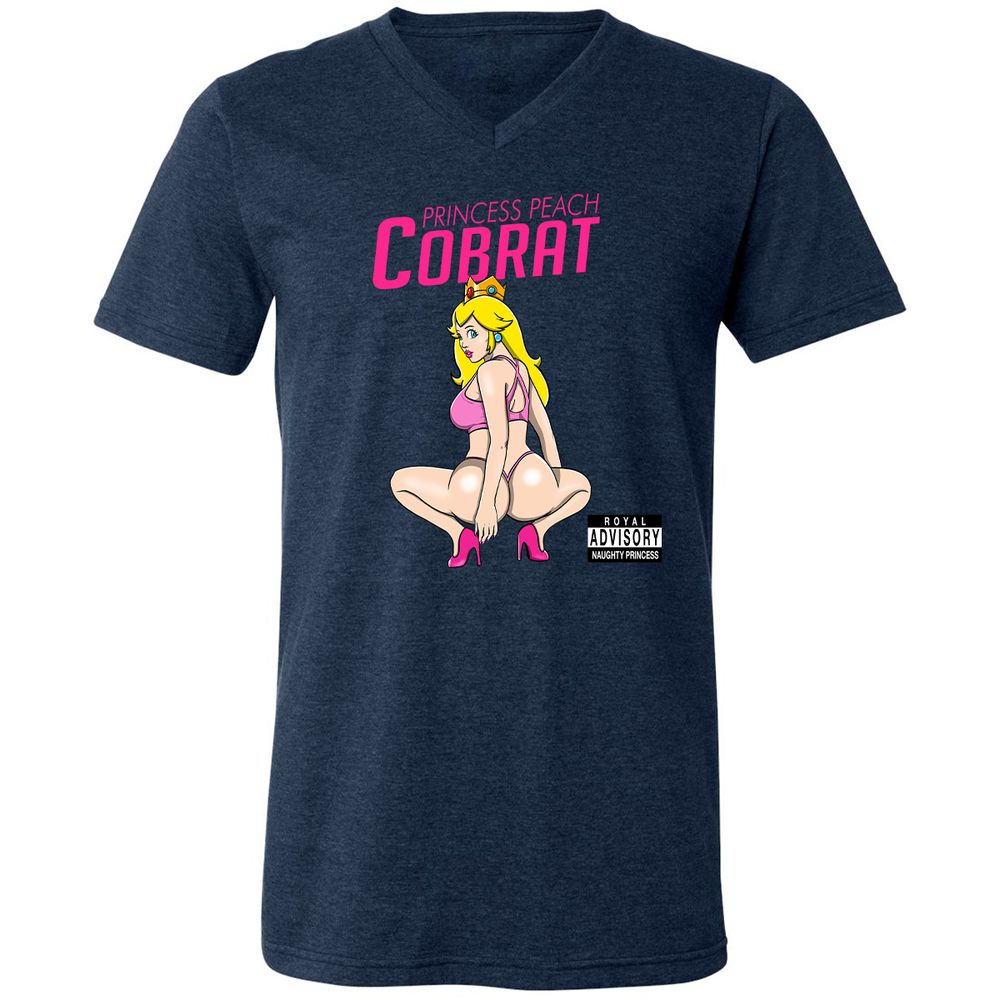 Unisex V-Neck T-Shirt - 4NGPCGCF - Heather Navy - 15
