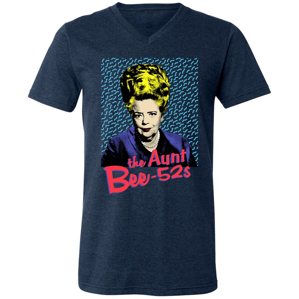 Unisex V-Neck T-Shirt - EGYY3W8Q - Heather Navy - 15
