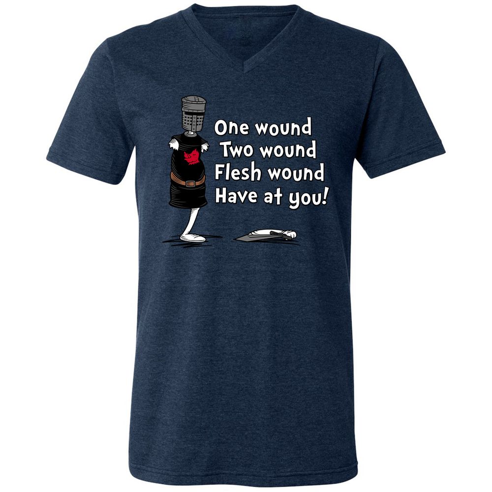 Unisex V-Neck T-Shirt - 26W96SL8 - Heather Navy - 15