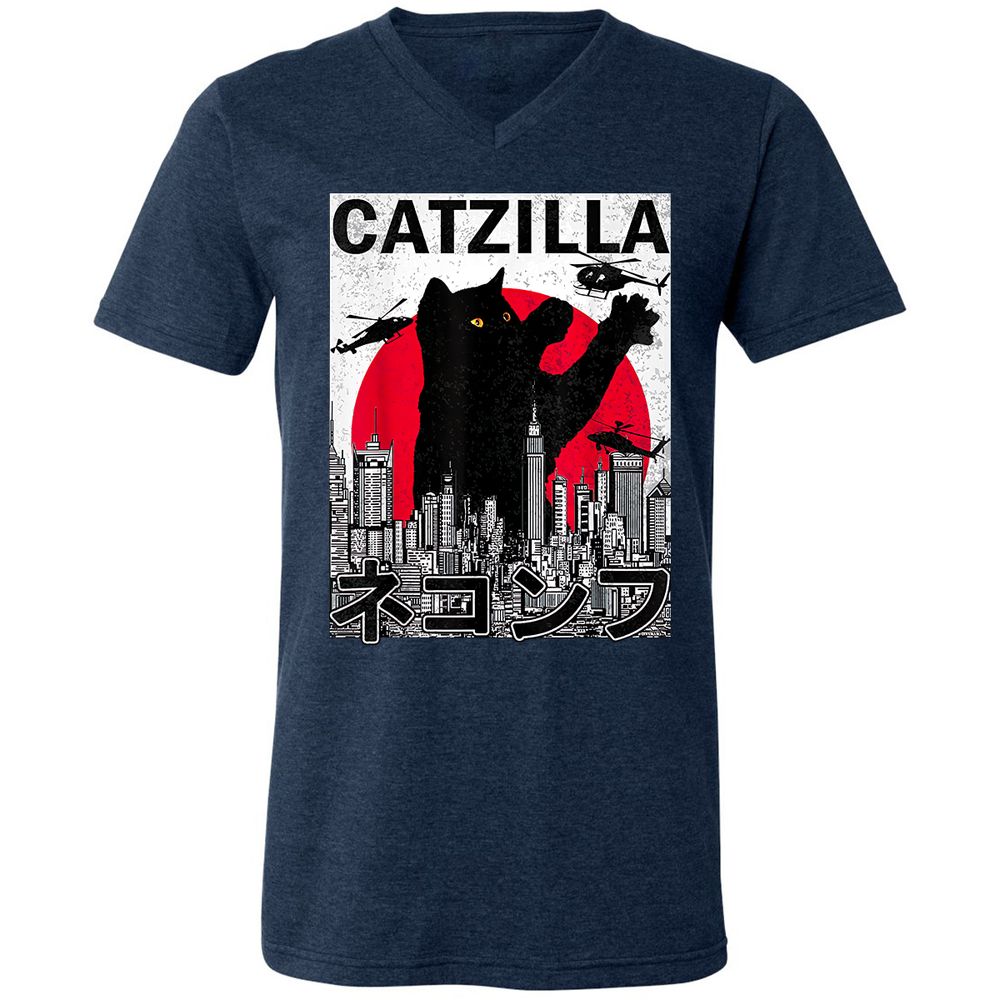 Unisex V-Neck T-Shirt - Q99Q2HJ6 - Heather Navy - 15