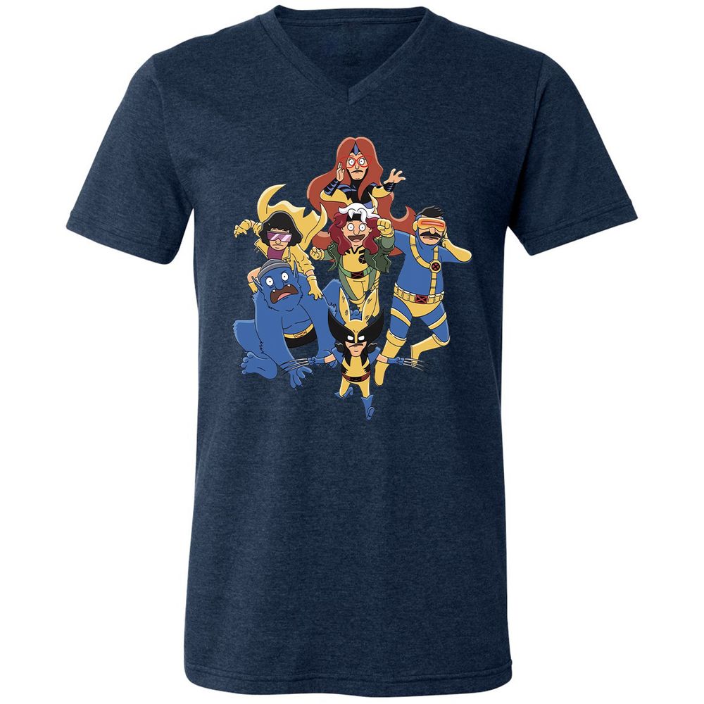 Unisex V-Neck T-Shirt - 7776BKPA - Heather Navy - 15