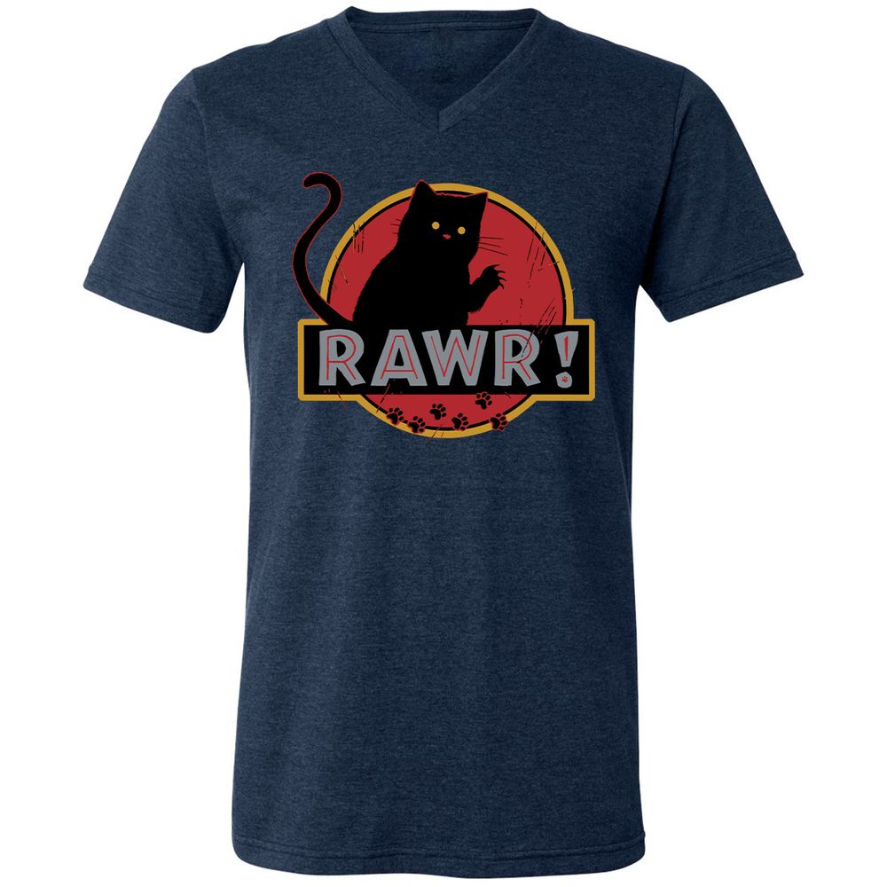 Unisex V-Neck T-Shirt - 7JUWH8MJ - Heather Navy - 15