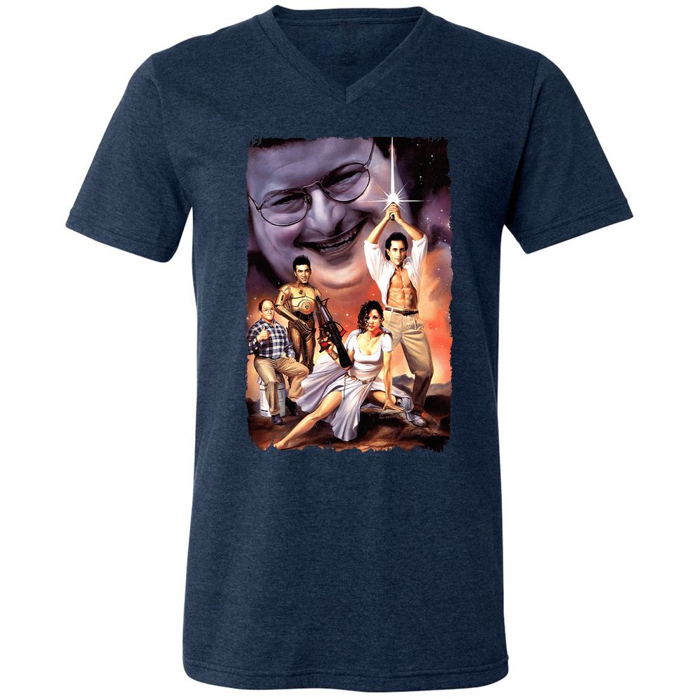 Unisex V-Neck T-Shirt - CMDWEZ4A - Heather Navy - 15