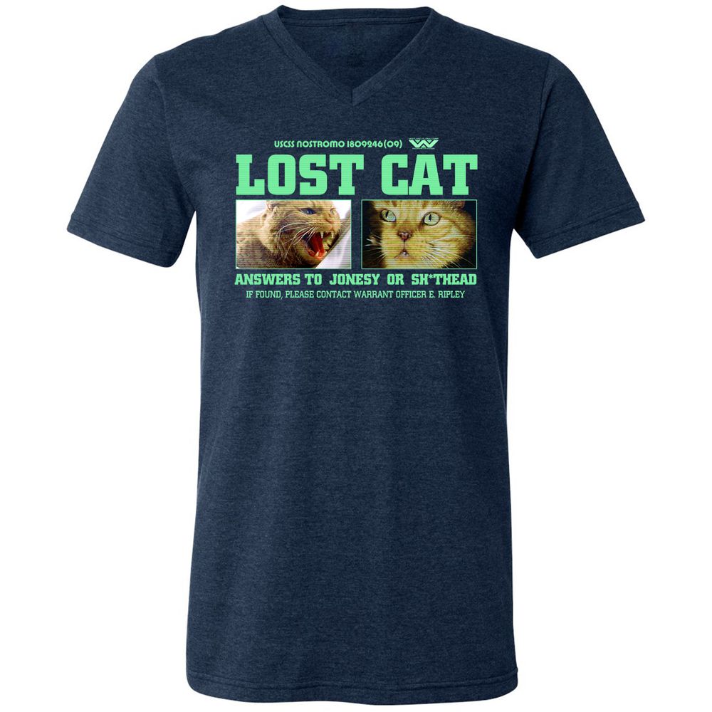 Unisex V-Neck T-Shirt - R84XMN4U - Heather Navy - 15