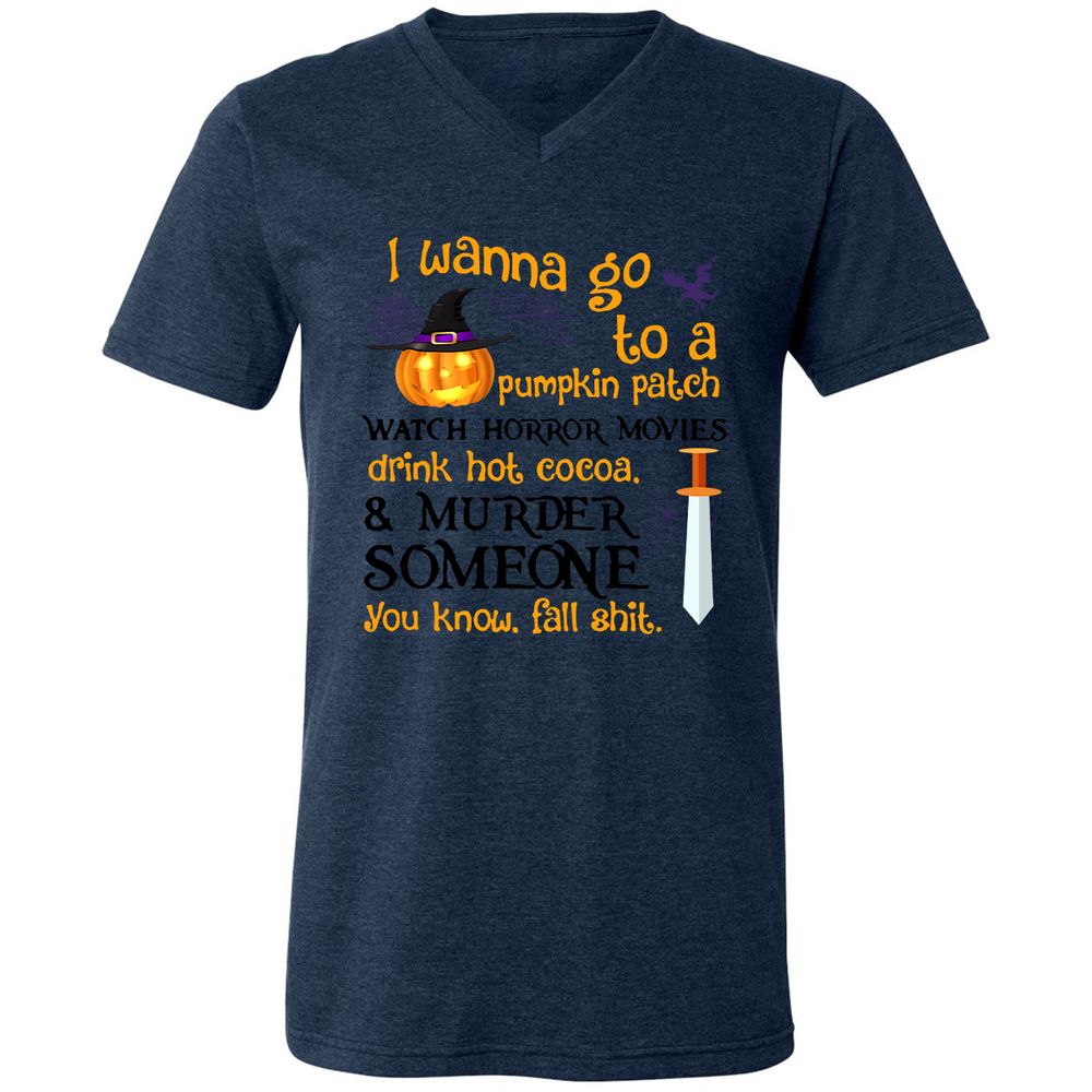 Unisex V-Neck T-Shirt - 64DPAC1T - Heather Navy - 15