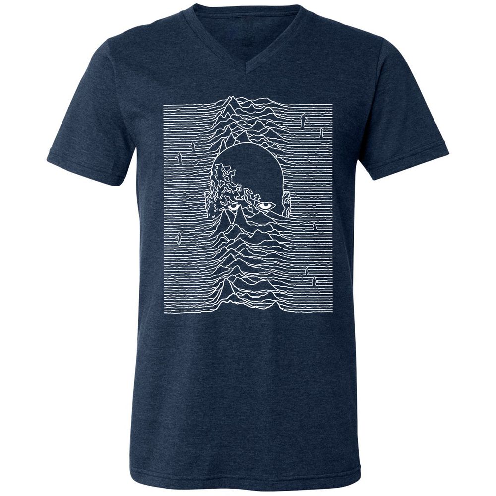 Unisex V-Neck T-Shirt - K6BHUPZK - Heather Navy - 15