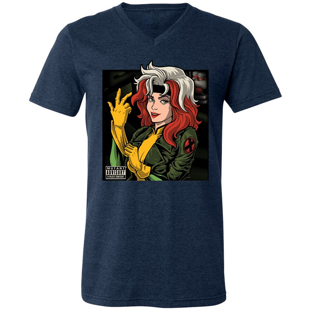 Unisex V-Neck T-Shirt - P4982FDN - Heather Navy - 15