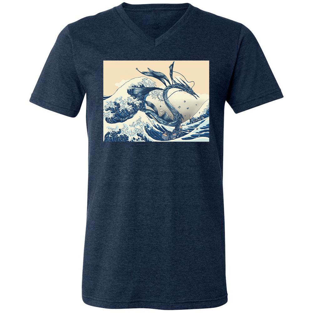 Unisex V-Neck T-Shirt - 6ASM7XRS - Heather Navy - 15