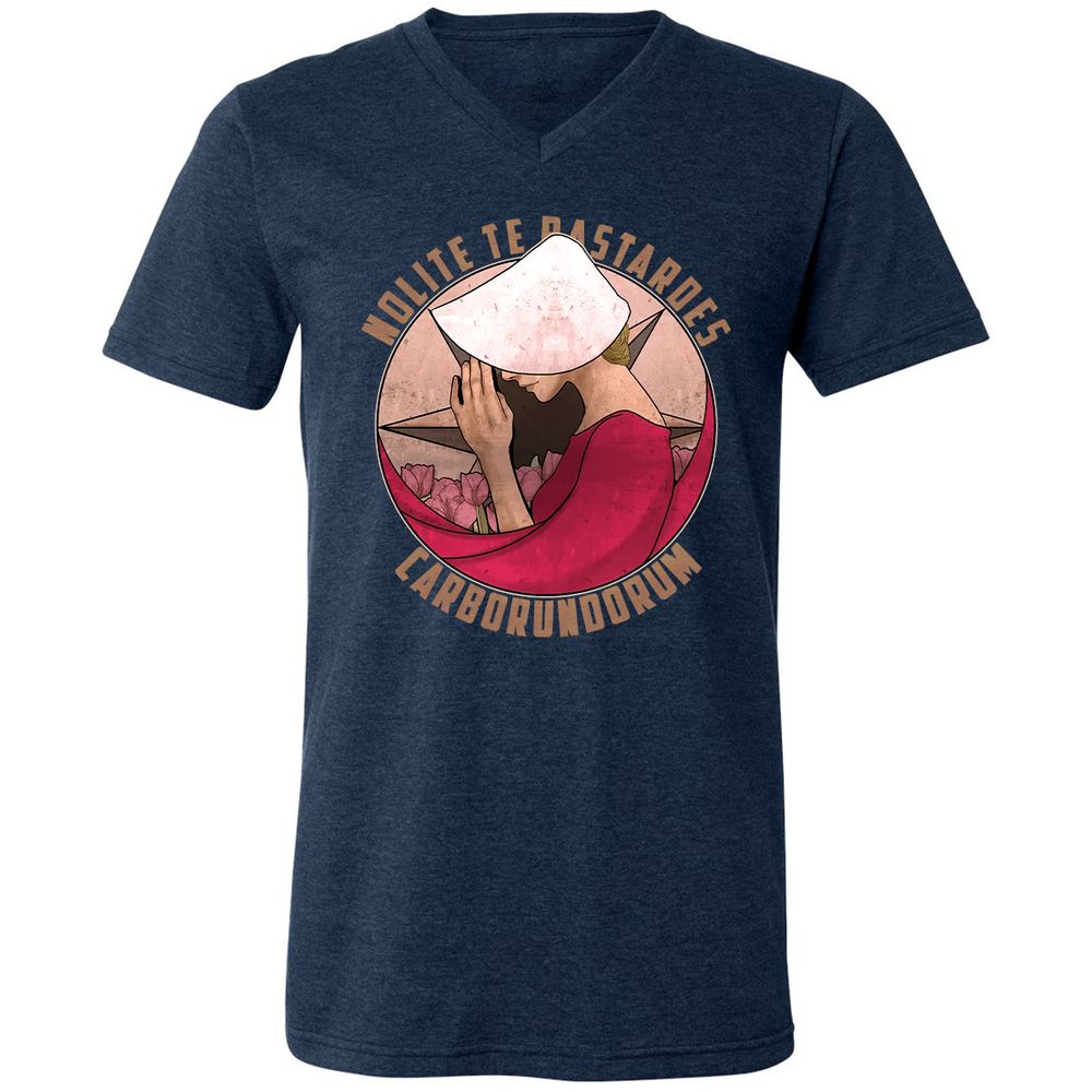 Unisex V-Neck T-Shirt - 3ZPS6SK8 - Heather Navy - 15