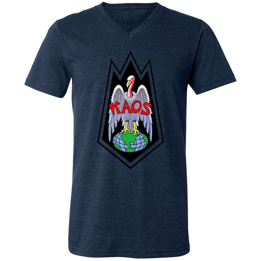 Unisex V-Neck T-Shirt - QDEUFEUP - Heather Navy - 15