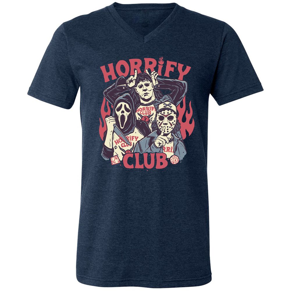 Unisex V-Neck T-Shirt - D4KH9HC6 - Heather Navy - 15