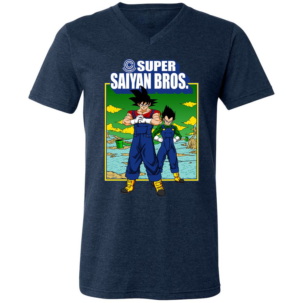 Unisex V-Neck T-Shirt - L17QRFBA - Heather Navy - 15