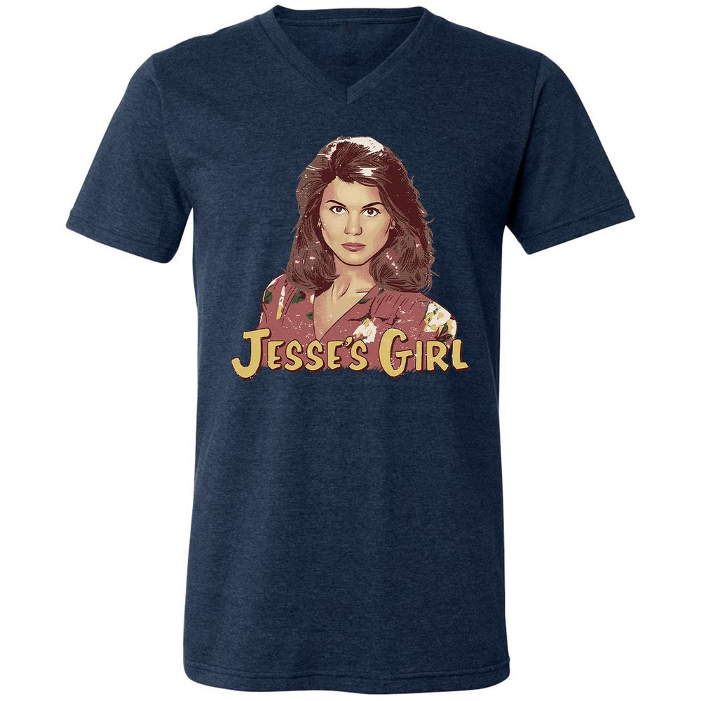 Unisex V-Neck T-Shirt - 6N1RHJH5 - Heather Navy - 15