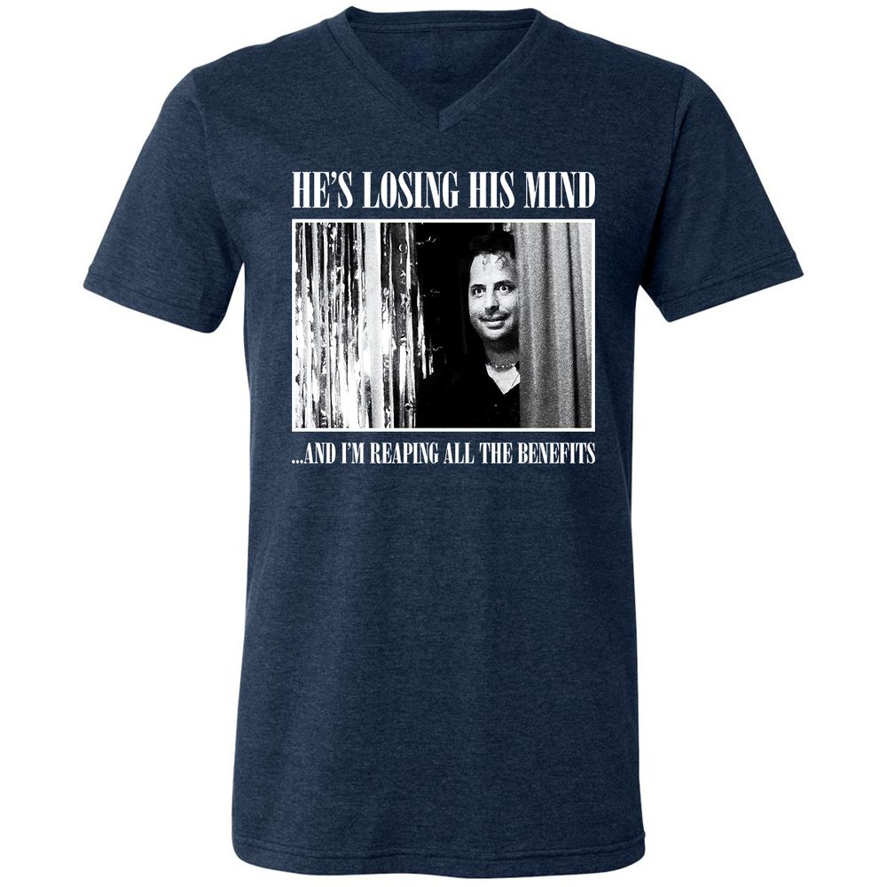 Unisex V-Neck T-Shirt - 81CM54RA - Heather Navy - 15