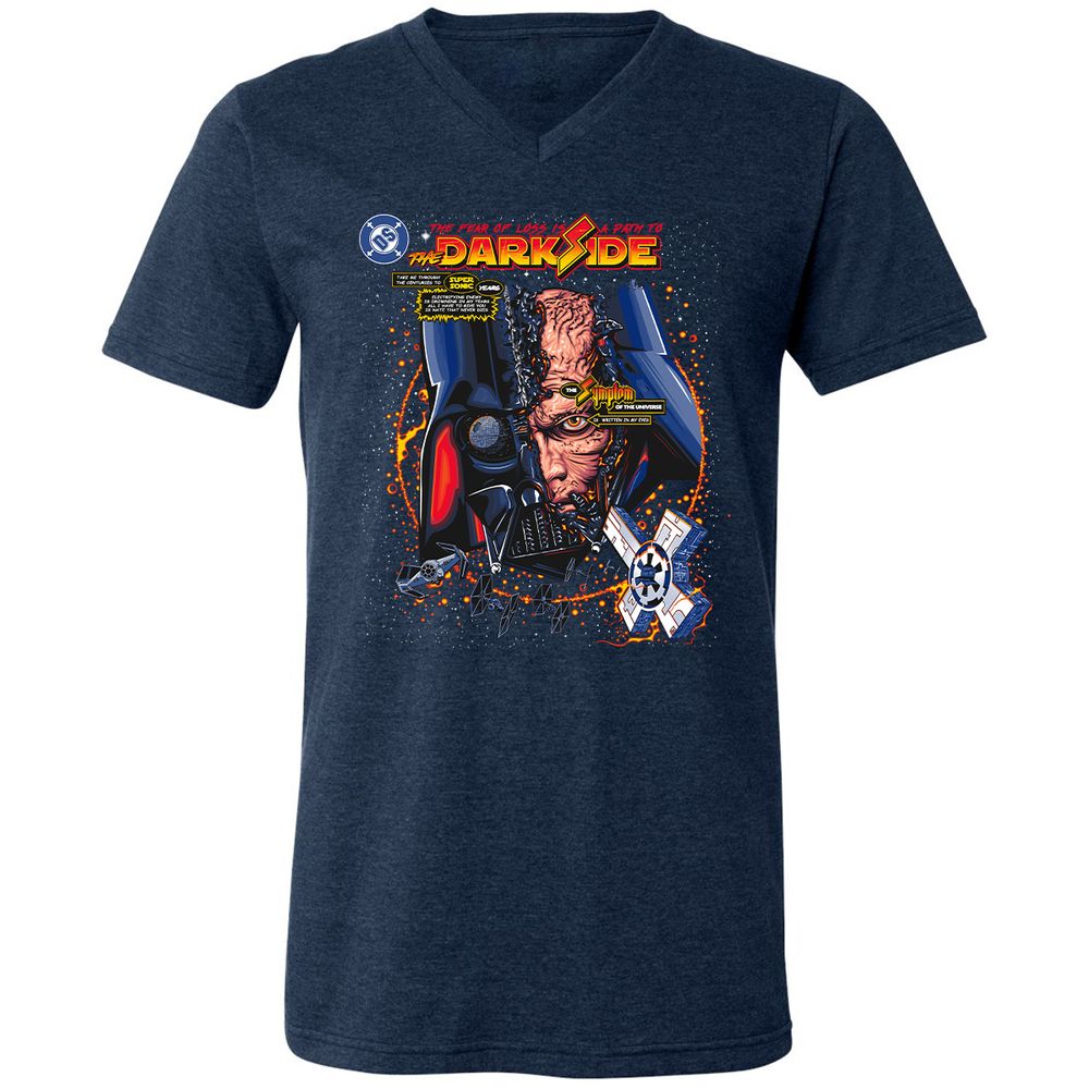 Unisex V-Neck T-Shirt - HKVZE59B - Heather Navy - 15