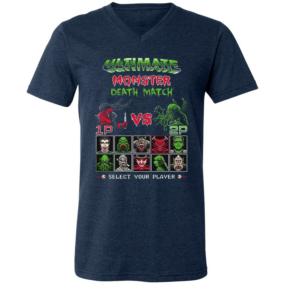 Unisex V-Neck T-Shirt - CETDZB2M - Heather Navy - 15