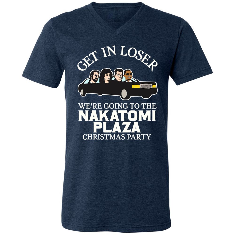 Unisex V-Neck T-Shirt - 4ZX8V9GV - Heather Navy - 15