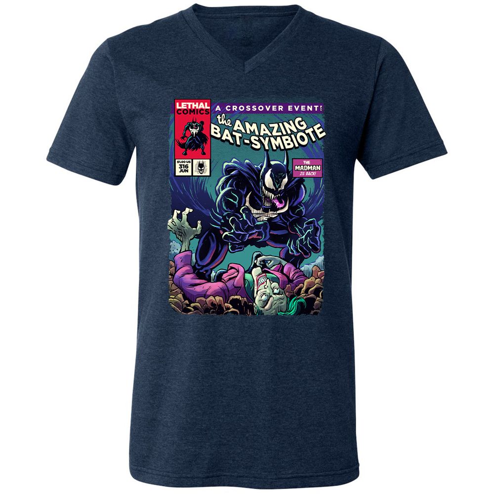 Unisex V-Neck T-Shirt - L9UWQ1BH - Heather Navy - 15