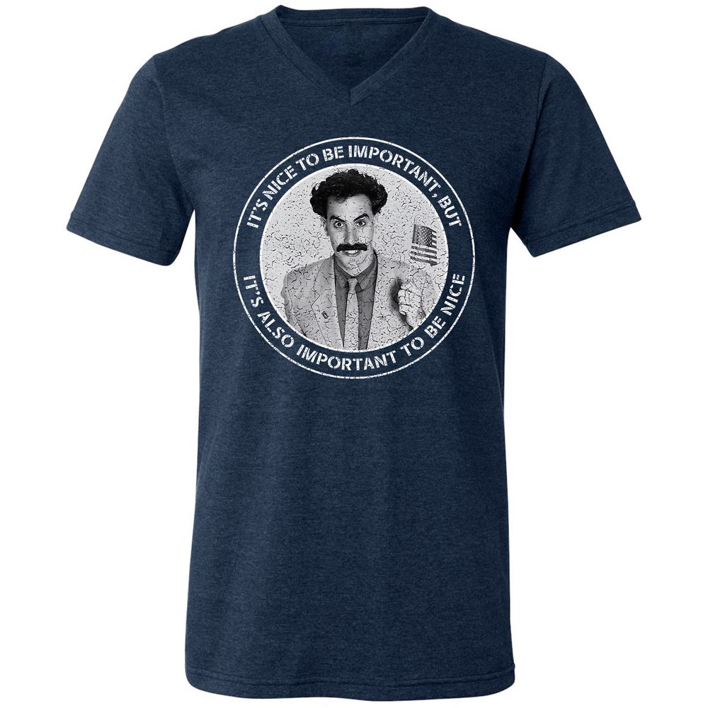 Unisex V-Neck T-Shirt - 8R6YN6KL - Heather Navy - 15