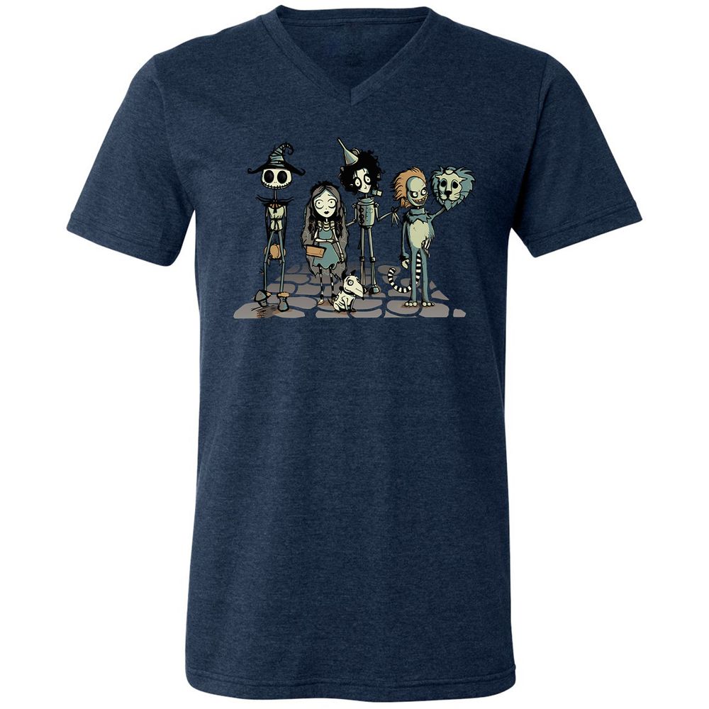 Unisex V-Neck T-Shirt - 99RSBFTE - Heather Navy - 15