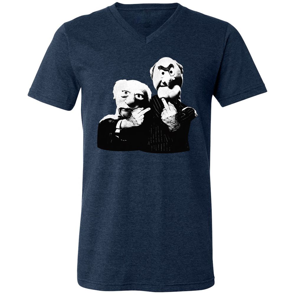 Statler and Waldorf Middle Finger - Heather Navy - 15