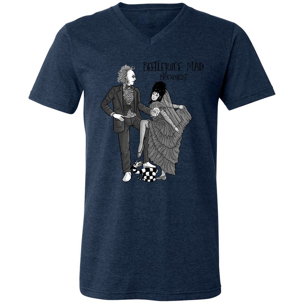 Unisex V-Neck T-Shirt - 2TV4J9AB - Heather Navy - 15